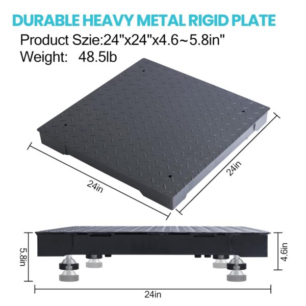 Floor Scale 24"x24" (2'x2') Indicator 2000x0.2lb Heavy Duty Structure,Digital Shipping Scale for Packages - Image 2