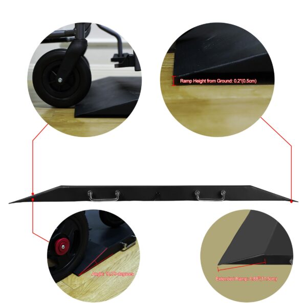 700 lb Portable Home Wheelchair Scale - Extended Ramp, 0.2 lb Accuracy, Easy Transport - Image 3