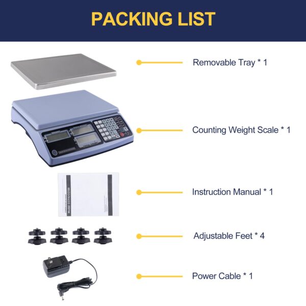 Industrial Counting Scale, 66lbx0.002lb Digital Inventory Counting for Coins and Parts with 20 APW - Image 6
