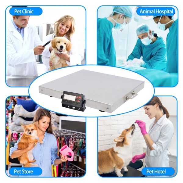 Animal Scale for Dog, 700x0.2lb Pet Scale with Stainless Steel Platform 18 x 18 in - Image 7
