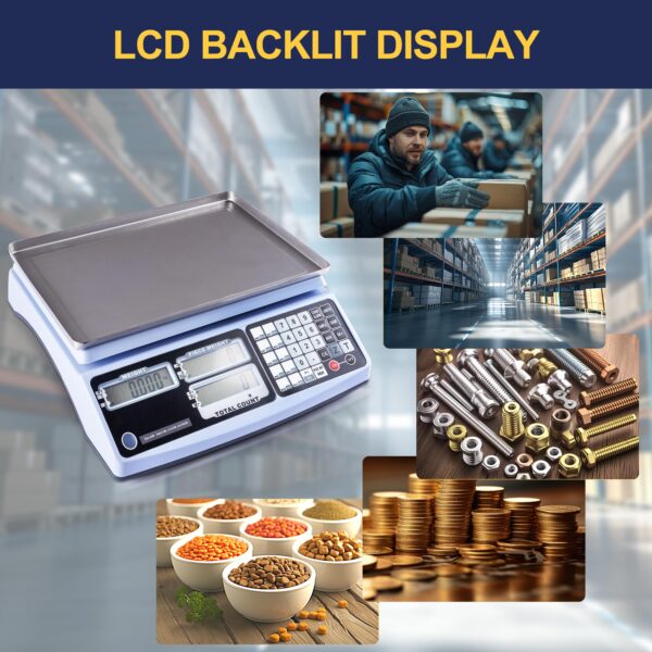 Industrial Counting Scale, 66lbx0.002lb Digital Inventory Counting for Coins and Parts with 20 APW - Image 7