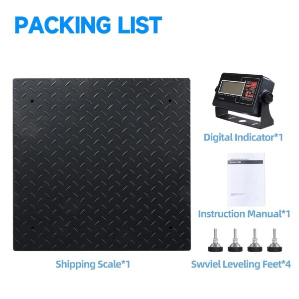 Floor Scale 24"x24" (2'x2') Indicator 2000x0.2lb Heavy Duty Structure,Digital Shipping Scale for Packages - Image 8