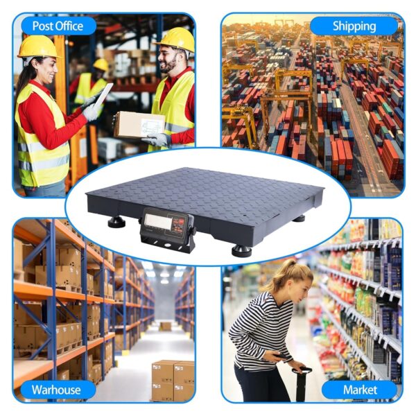 Floor Scale 24"x24" (2'x2') Indicator 2000x0.2lb Heavy Duty Structure,Digital Shipping Scale for Packages - Image 9